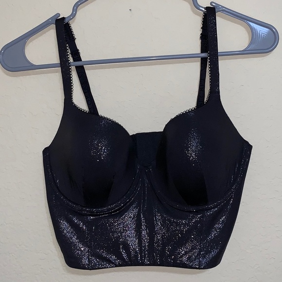 Body By Victoria Lined Black Metallic Bra - Picture 1 of 5